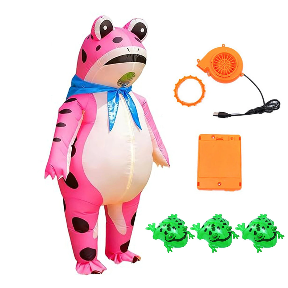 2025 Inflatable Frog Costume Funny Full Body Blow Up Cosplay Costume Suit for Adult Kids Halloween Quick Inflation Frog Suit