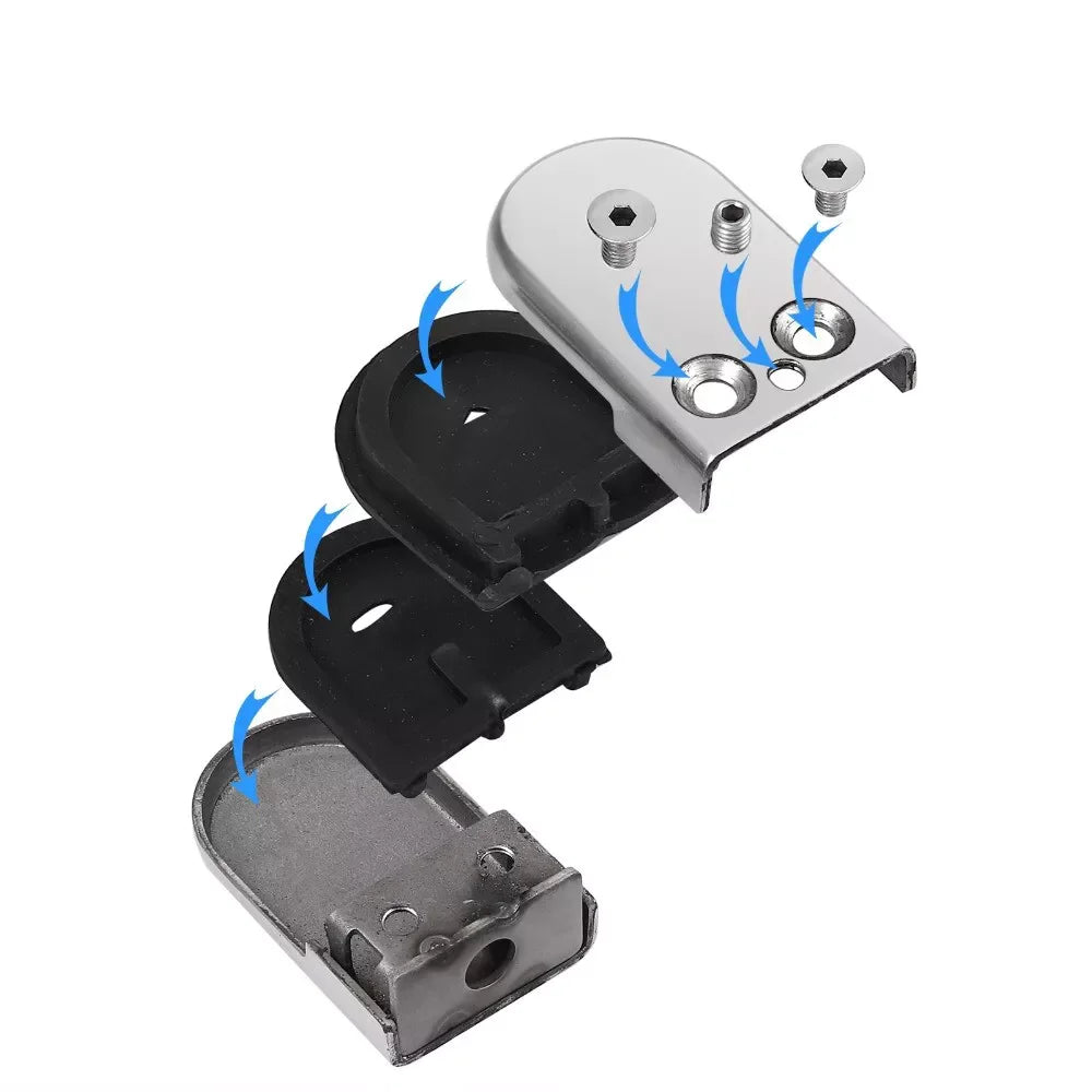 12pcs 6-12MM Glass Clamp Stainless Steel 304 Clip Flat Back Bracket For Balustrade