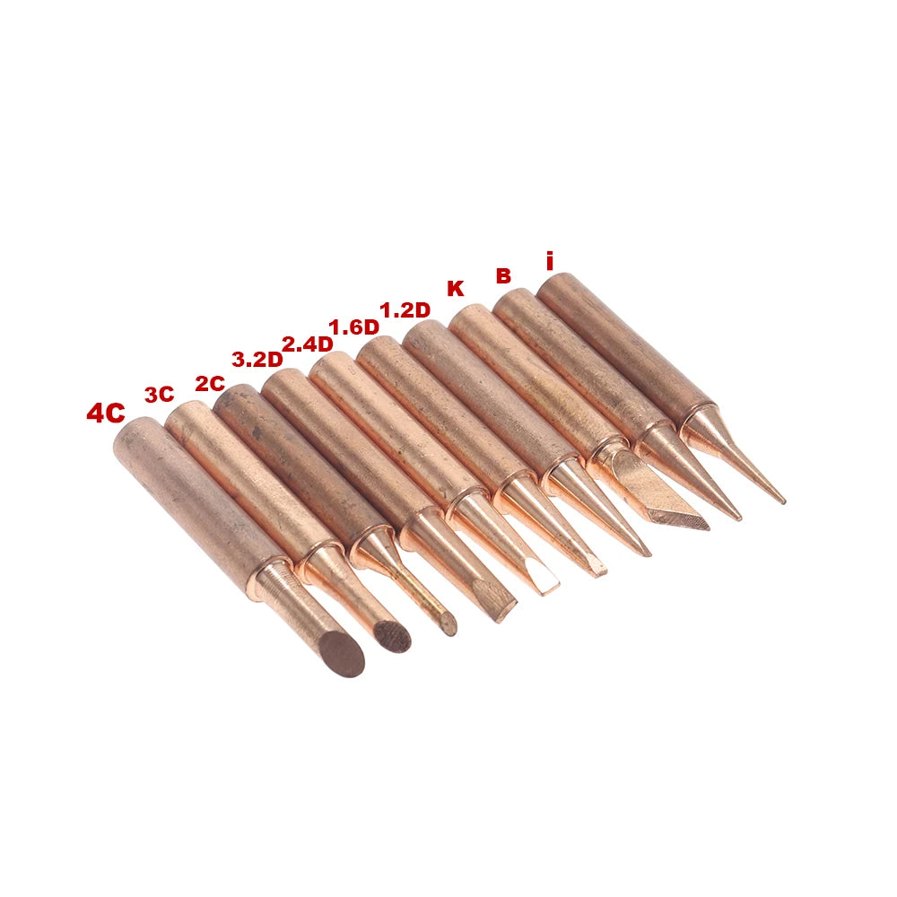 10pcs 900M Soldering Iron Tips Set Welding Nozzle Internal Heated Solder Heads Welding Tip Tool Lead-Free Solder Irons Bit