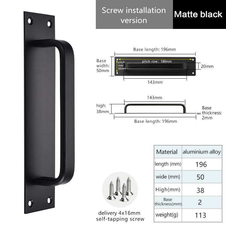 Self-adhesive Aluminum Alloy Door Handle Toilet Door Window Cabinet Sliding Door Barn Door Punch-free Pulls