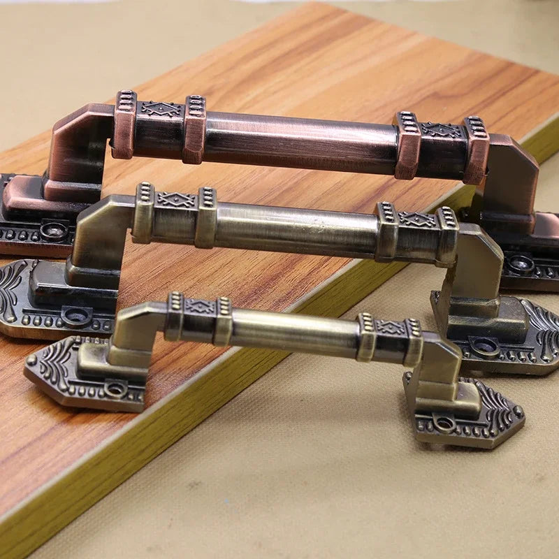 High Quality Decorative Furniture Wood Barn Door Handle Antique Imitate Copper Aluminum Alloy European Drawer Flush Handles