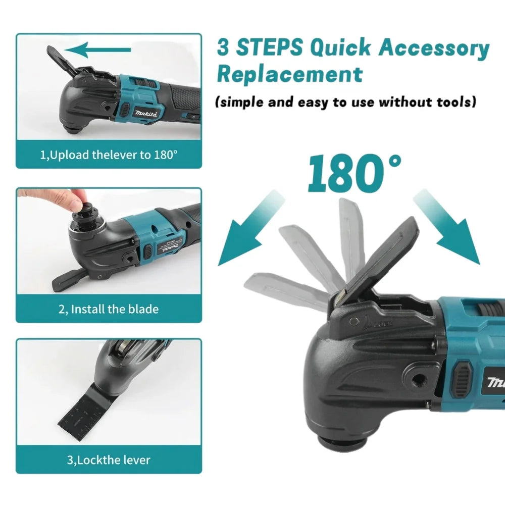 2025 New Makita Brushless Quick Release Oscillating 18V Tool Multi Functional Tool Renovator Electric Trimmer Compatible For 18V