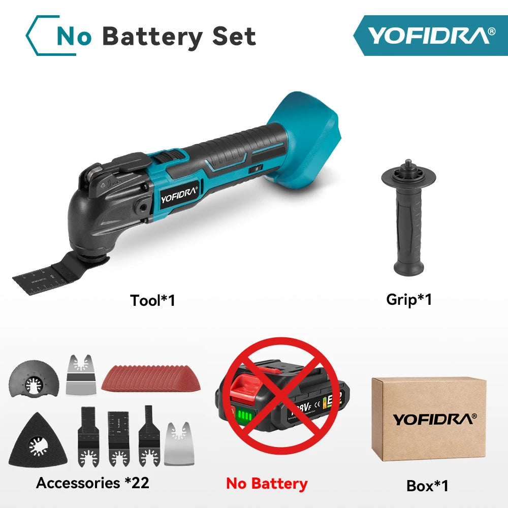 YOFIDRA Electric Saw Oscillating Multi Function Tool Cordless Trimmer Shovel Woodworking Cutting Machine For Makita Battery Pin