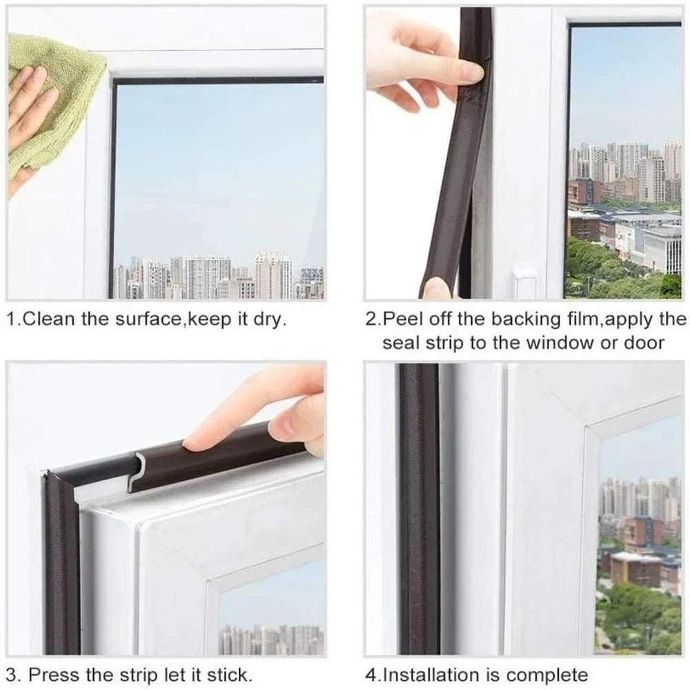 40M-6M Acustic Foam Window Seal Strip for Casement Window Seal Soundproof Foam S Weather Stripping Door Seal Gap Filler Tape
