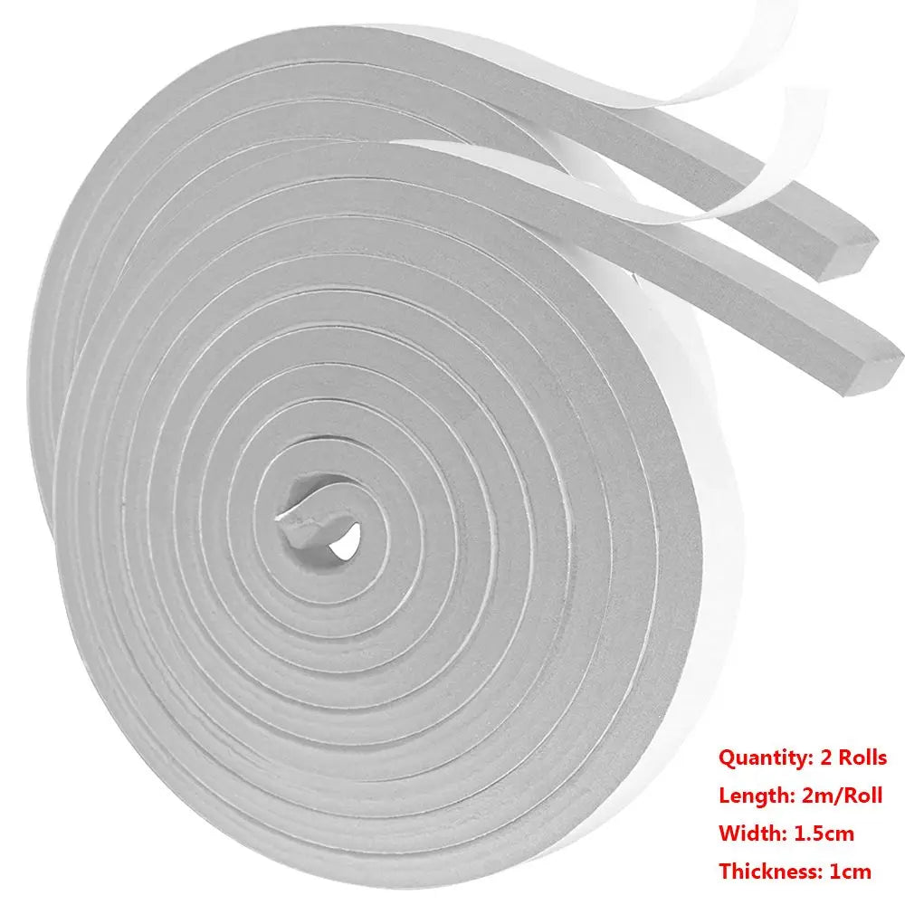 2M/Roll Foam Door Window Sealing Strip Weather Stripping Self-Adhesive Soundproof Windproof Dustproof Draught Excluder