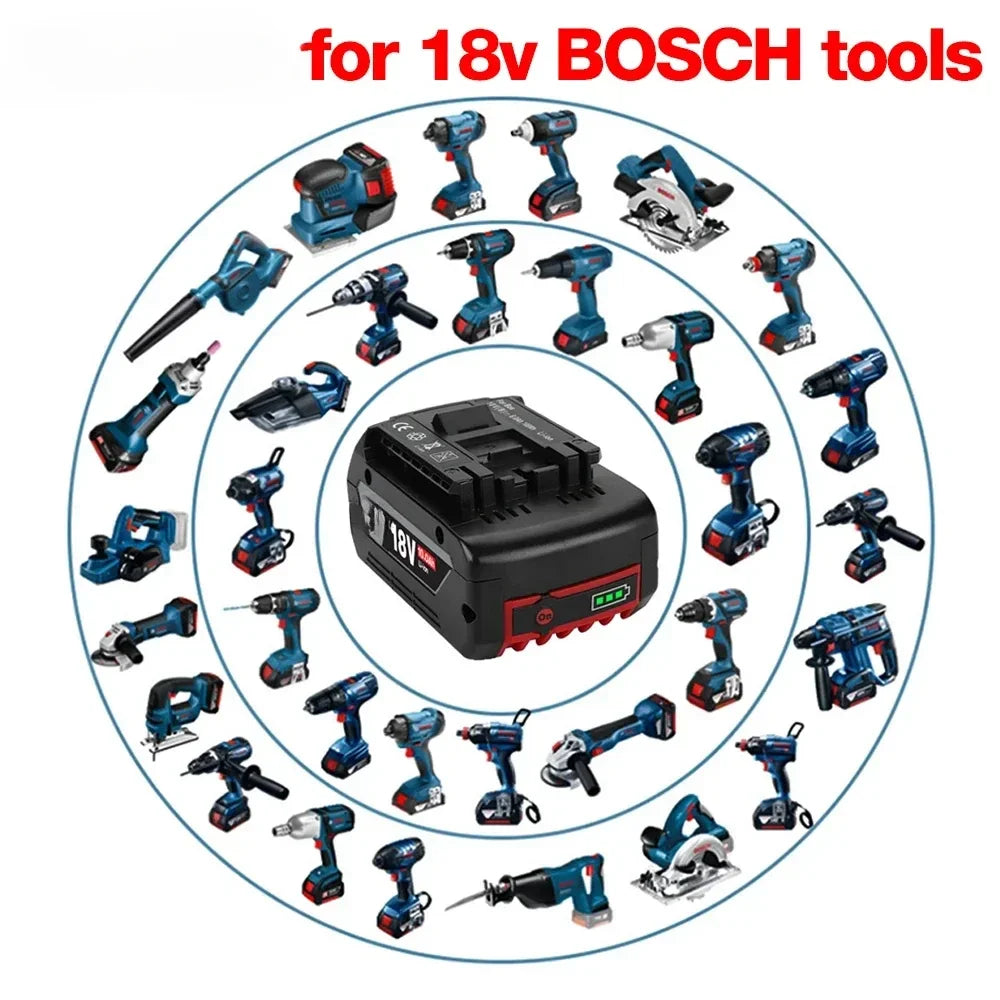 For BOSCH 18V 6.0/8.0/10Ah Rechargeable Lithium Ion Battery For Bosch Backup Battery Portable Replacement BAT609 18V 6.0A