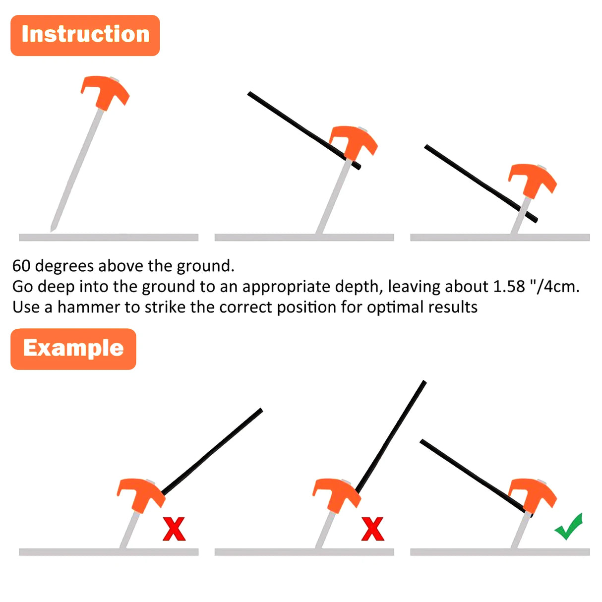 6/12/20/40Pcs Outdoor Camping Screw Pegs Tent Drill In Drill Top with Hex Socket Heavy Duty Ground Pegs Awning Pegs Tent Pegs
