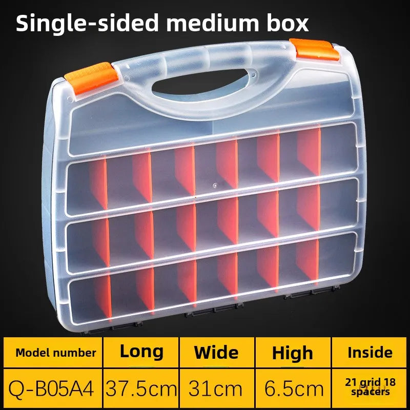 Tool Box Organizers and Storage Plastic Container Compartment Adjustable Detachable Chest Case for Tool Hardware Fastaner Screw