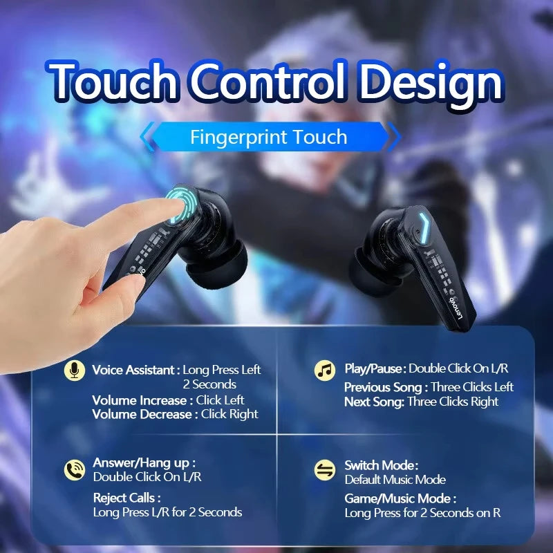 Choice Lenovo GM2 Pro TWS Wireless Headphones Earphone Bluetooth-compatible 5.4 Waterproof Sport Headset with Mic Long Endurance