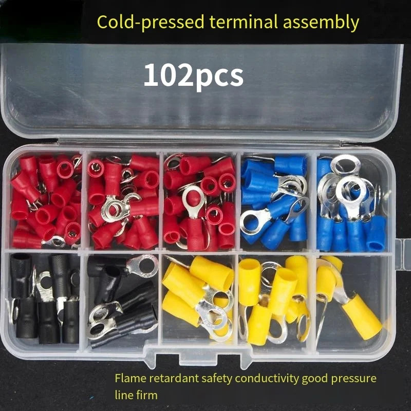 102/280/300/480PCS Wire Connector Kit Male Female Insulated Terminals Cold Crimp Terminals Assorted Crimp Terminals Spade