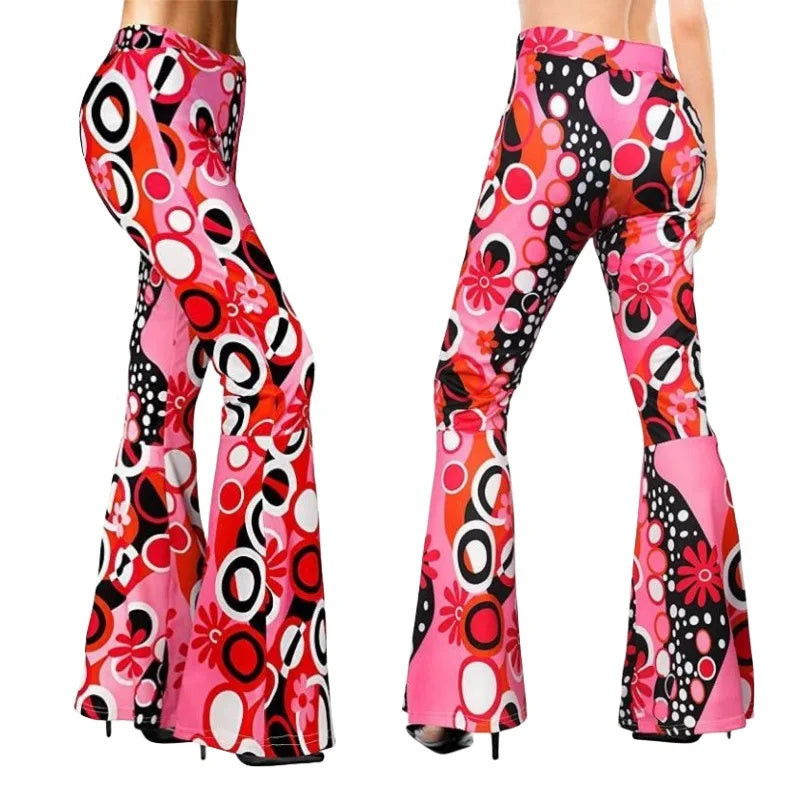70s Disco Outfit Women 80's Disco Dress Pants Halloween Costume Hippie Clothes Retro Hippie