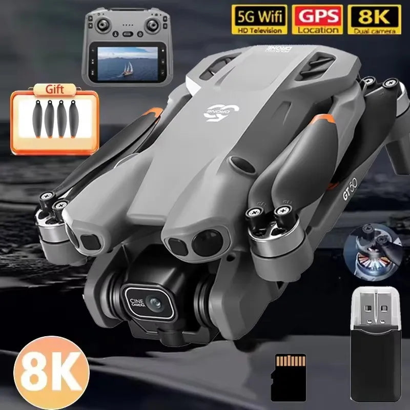 2026 GT50 Aerial Photography Drone with Obstacle Avoidance HD Brushless Quadcopter with Large Screen Remote Control Toy Aircraft