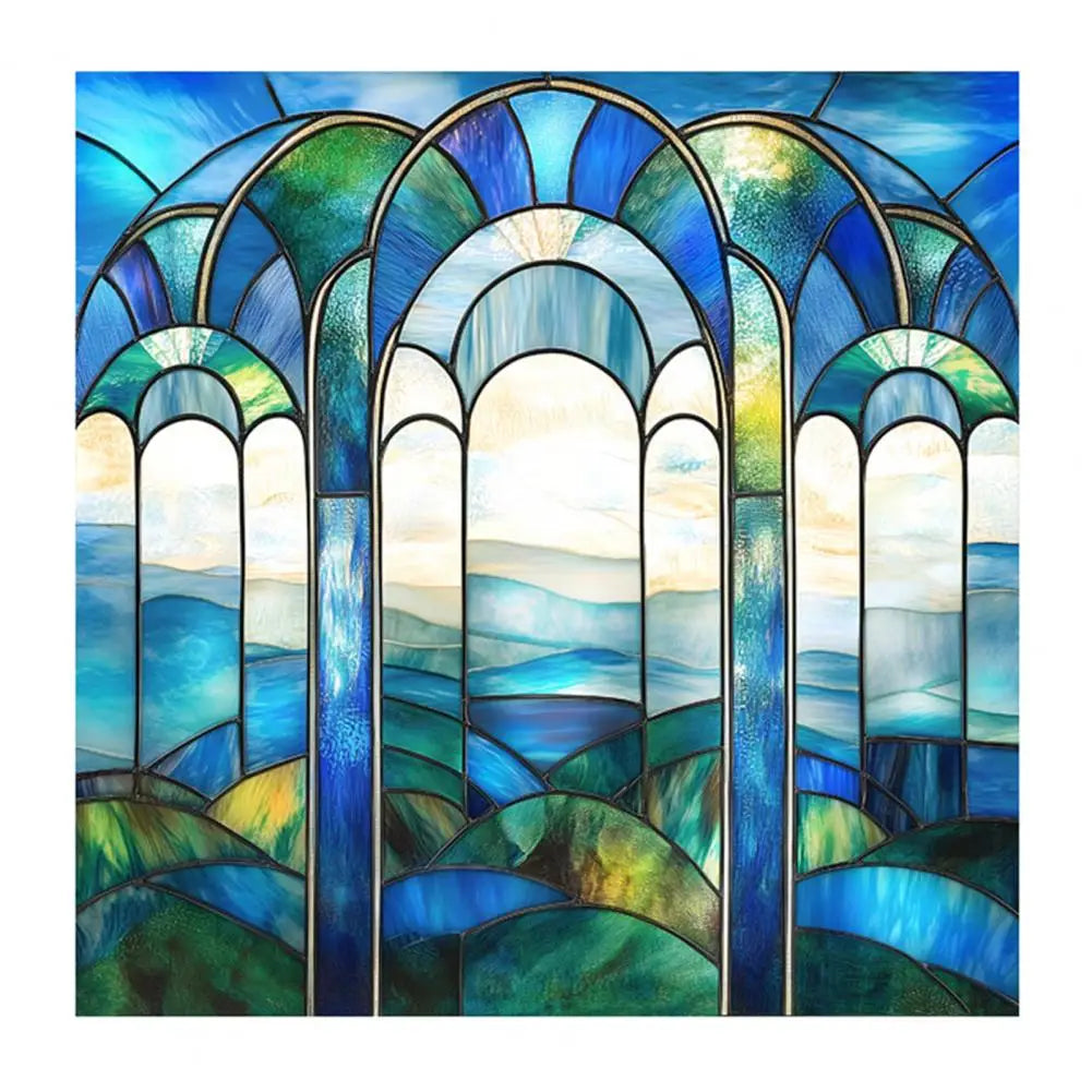 Stained Glass Static Window Privacy Film Sun Blocking Glass Cling Waterproof PVC Home Bathroom Window Covering Film Sticker