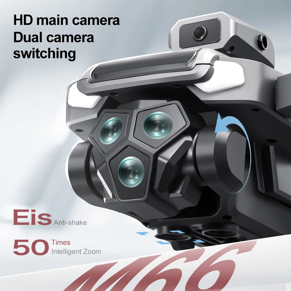 2025 New M66 Max 4K Dual Camera Drone with Foldable Screen 10km Flight Range GPS Auto Return Brushless Motor RC Quadcopter