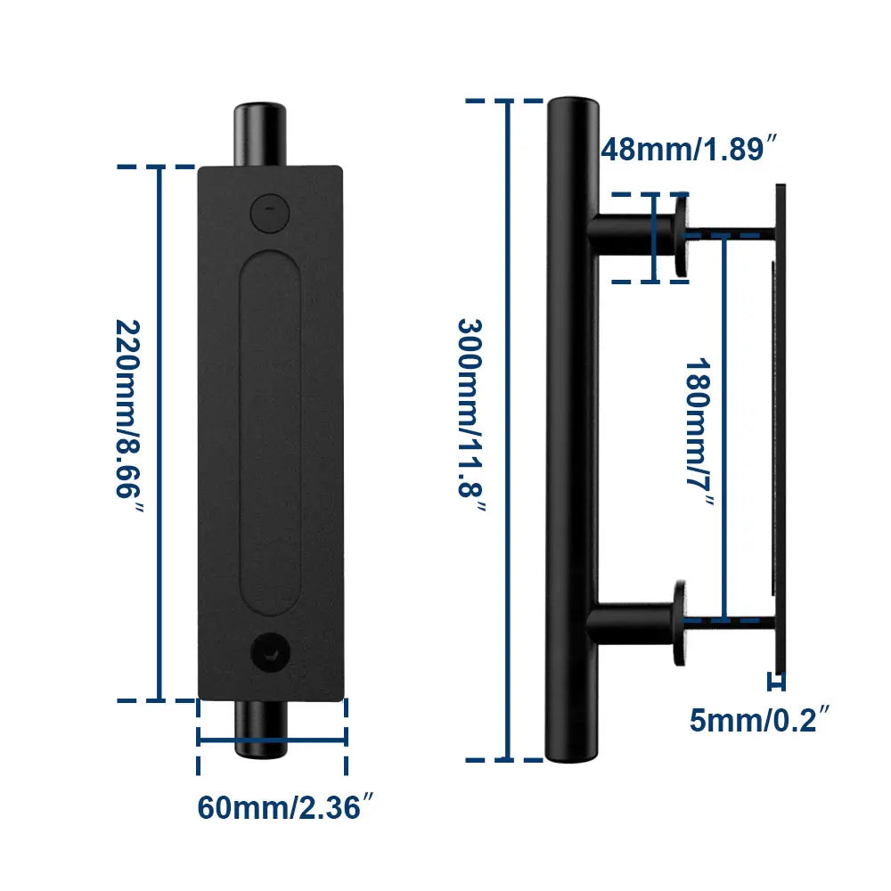 Barn Door Handle Black Circular Double Sided American Wooden Door Indoor Sliding Door Mobile Door Handle All Black Reinforced