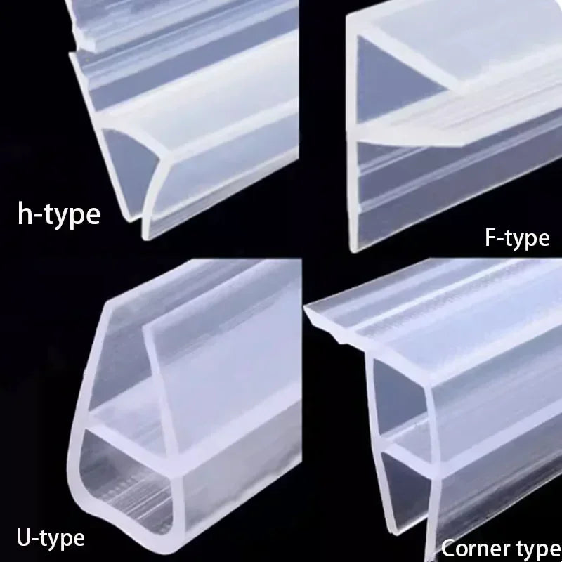 2Meter Widened F/h shape silicone rubber Frameless shower room door window glass seal strip weatherstrip for 6/8/10/12mm glass