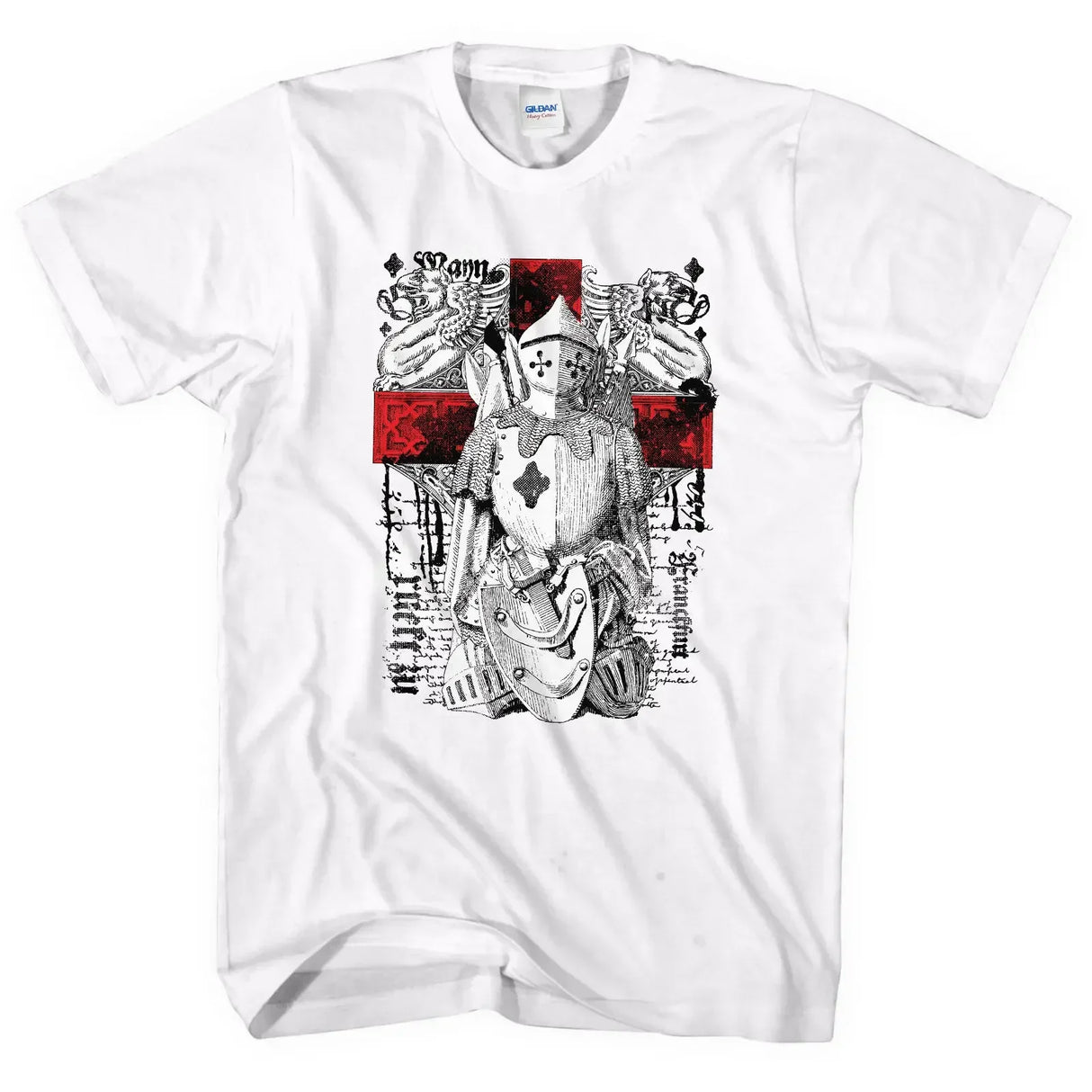 England Cross St George Knight Armour T-Shirt 100% Cotton O-Neck Short Sleeve Summer Casual Mens T-shirt Streetwear