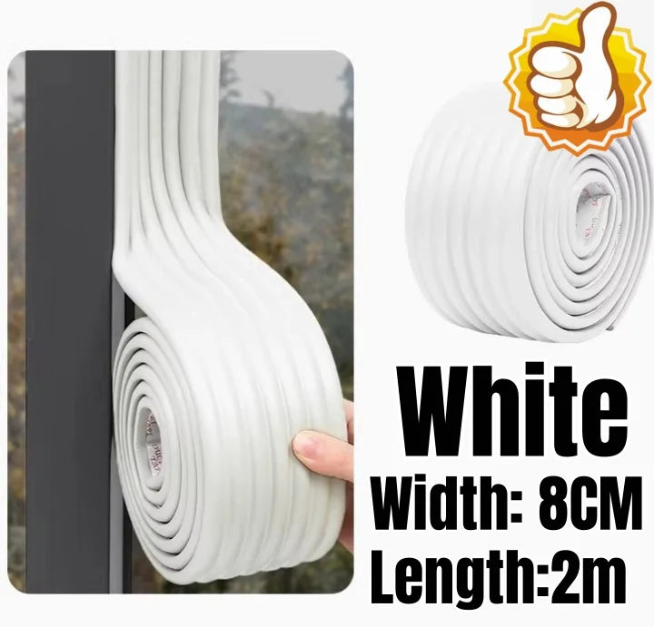 5Roll Acoustic Foam Window Sealing Strip Self-adhesive for Door Window Windproof Tape Door Serl Gap Air Leakage Filling Strip