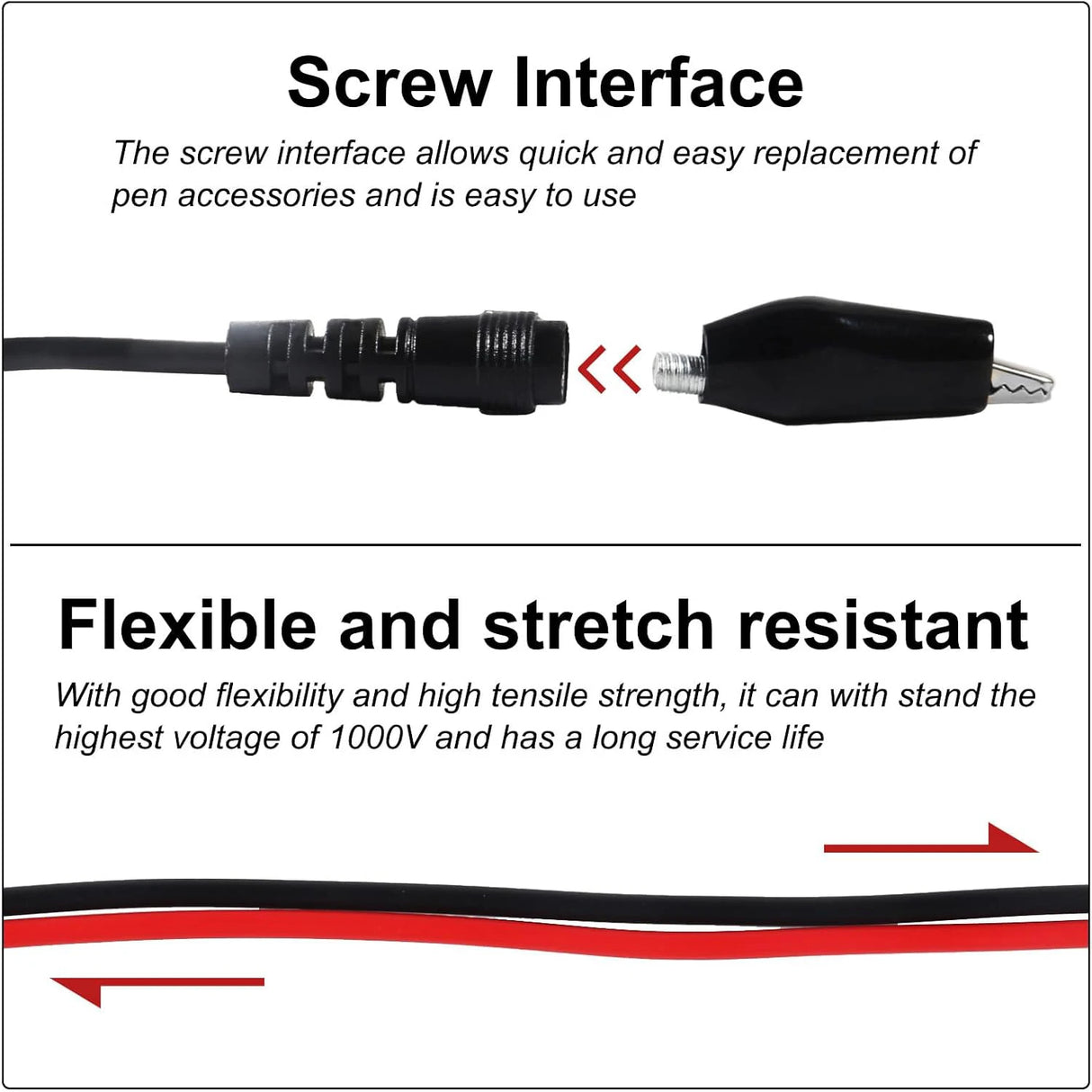 16PCS Multimeter Test Leads Kit Replacement Test Wire Set + Alligator Clips Banana Plugs Test Probes Banana Plugs for Multimeter