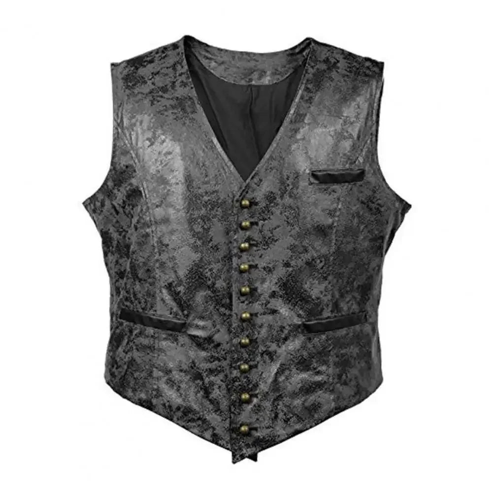 Costume Médiéval Vintage pour Homme, Gilet Steampunk, Gothique, Col en V, Glaçure, Halloween, Carnaval, Habillage, Vêtements de