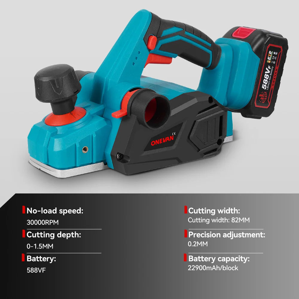 Electric Planer 30000RPM 82mm Cordless Electric Router Trimmer Planing Woodworking Cutter Power Tool For Makita 18V Battery Pin