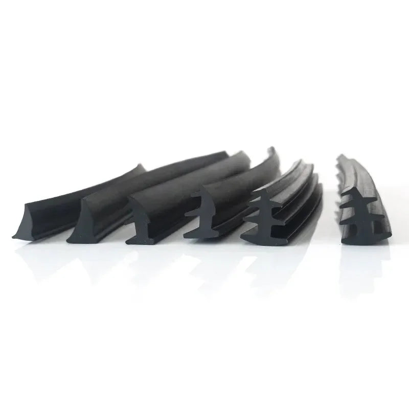 1/3/5M Door And Window Sealing Strip Aluminum Windproof Alloy Fixed Glass Gap Three T Type Fill The Card Slot Rubber Strips