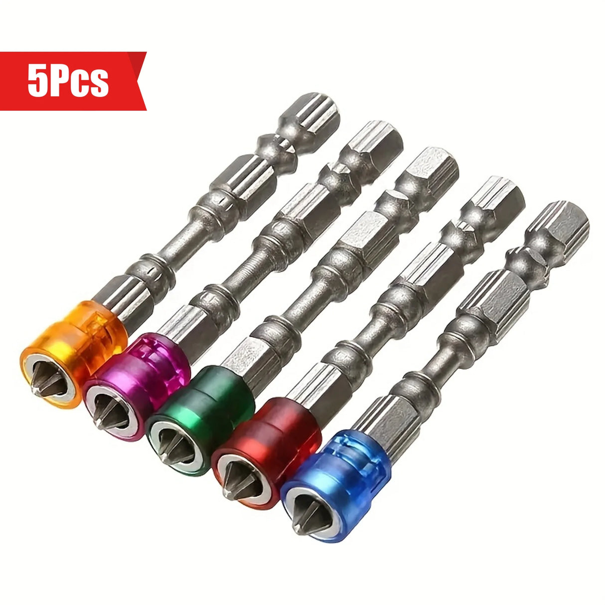 5Pcs Magnetic Screwdriver Bit Drill Cross-head PH2 Magnetic Screwdriver Bits 1/4 Inch Hex Shank Drywall Electric Screwdriver Set