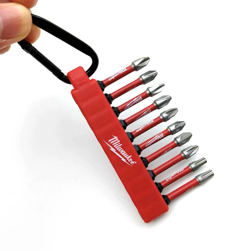 Milwaukee 4932492939 SHOCKWAVE Impact Duty HSS Screwdriver Carabiner Bit Set 10Pcs Portable Power Tool Accessories
