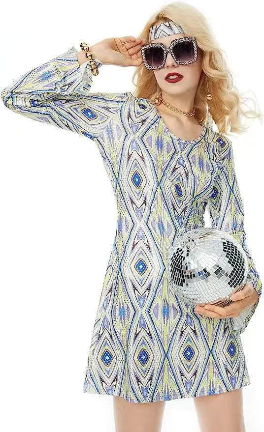 Hippie Costumes with Scarf for Women Male Carnival Halloween Vintage 70s 80s Rock Disco Cosplay Outfits Party Fantasia Dress Up