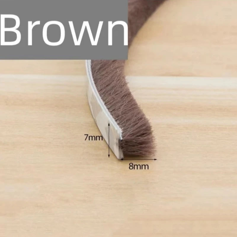 5/10/20M Self-adhesive Wool Sealing Strip, Aluminum Alloy Door And Window Insulation, Sound Insulation, And Collision Prevention