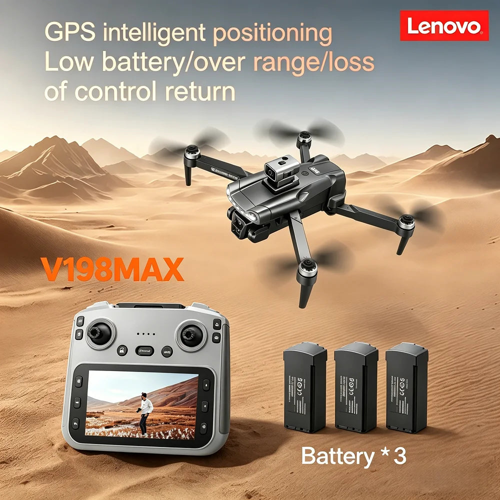 Lenovo V198MAX Foldable Quadcopter 8K HD Dual Camera 50X Zoom 90° Remote Control Angle Intelligent Obstacle Avoidance Brushless