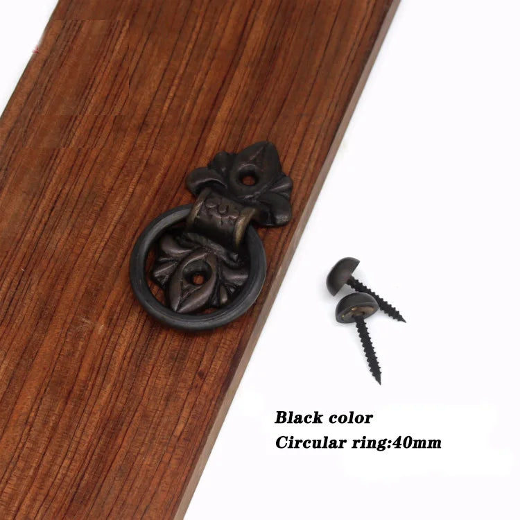 Old Ring Door Knocker Brass Bronze Knob for Cabinet Classics Gate Round Ring Handle Retro Entrence Door Knock Home Hardware