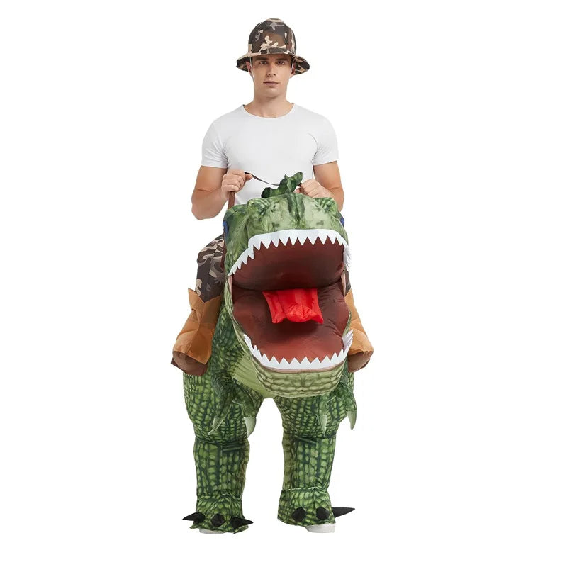 Latest hot selling inflatable riding type Tyrannosaurus rex costume adult Halloween Cosplay party costume funny animal theme
