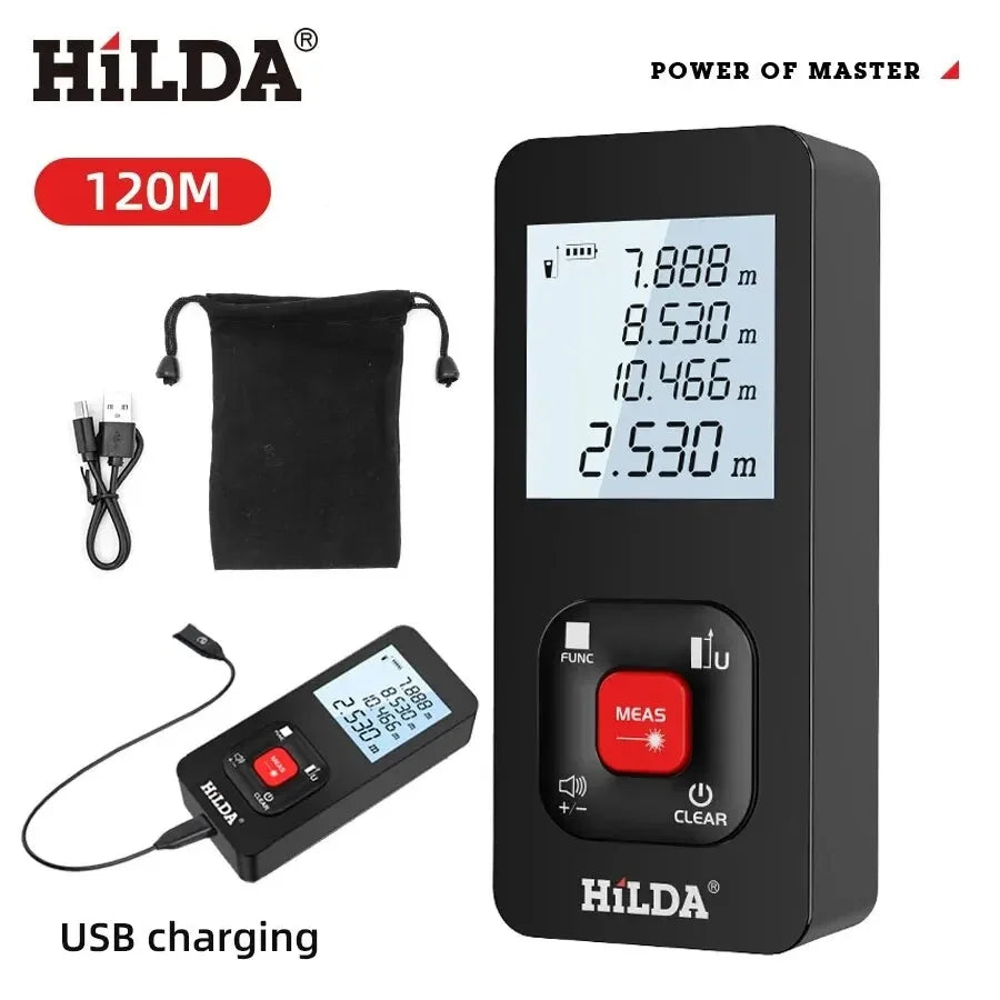 HILDA 50M/100M/120M Laser Rangefinder Professional Measuring Instrument Laser Rangefinder Testing Tool