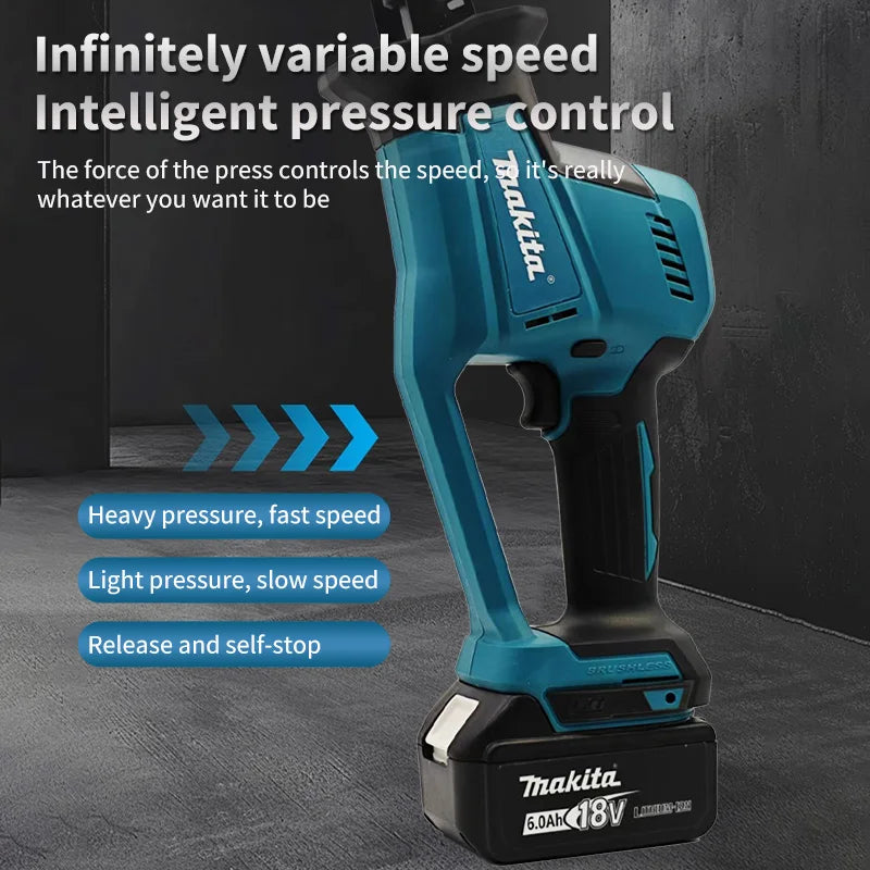 Makita DJR189 18V Cordless Electric Reciprocating Saw Brushless Rechargeable Wood Metal Cutting Saw Portable Saw Power Tool