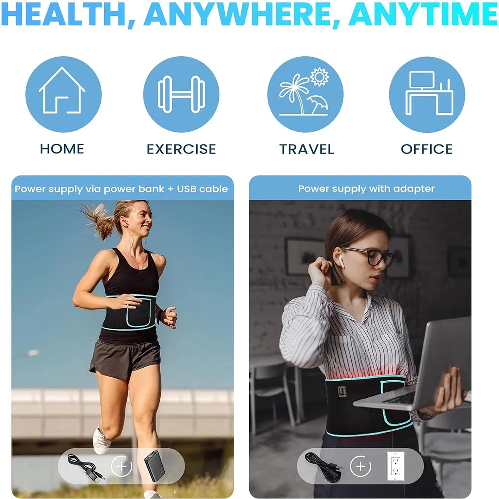 Red&Infrared LED Light Therapy Belt 850nm 660nm Back Pain Relief Wrap Burn Fat Wrap Slimming Machine Waist Heat Pad Full Body
