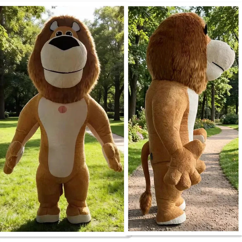 Cartoon Doll Giant Lion Inflatable Mascot Costume Animal Role Playing Lion Theme Stage Performance Wedding Celebration Costume