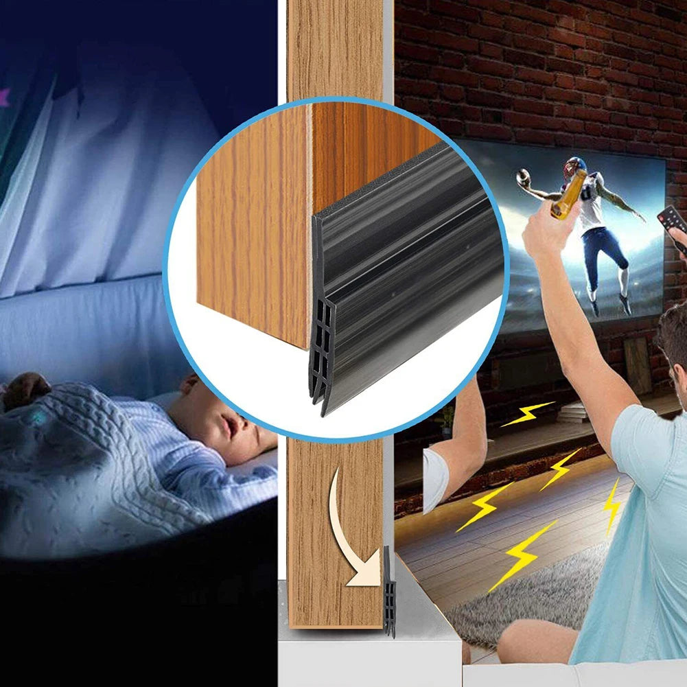 100cm Rubber Door Bottom Weatherstripping Triple Soundproof Design For Frameless Sliding Doors Cabinets Closets Shower Rooms