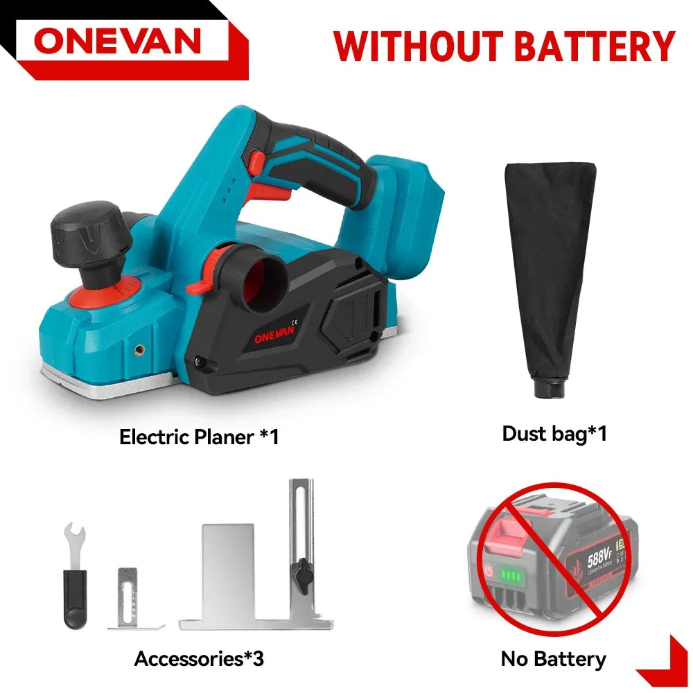 Electric Planer 30000RPM 82mm Cordless Electric Router Trimmer Planing Woodworking Cutter Power Tool For Makita 18V Battery Pin