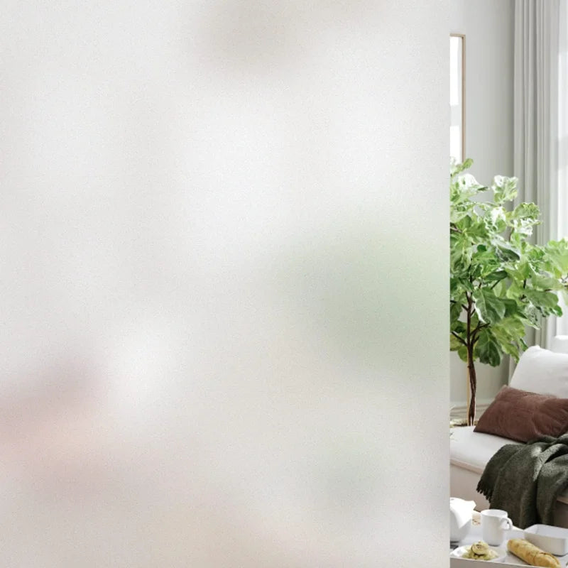 Frosted Privacy Decorative Film, Heat and UV Resistant, Anti-static, Adhesive Free Small Office/home Office
