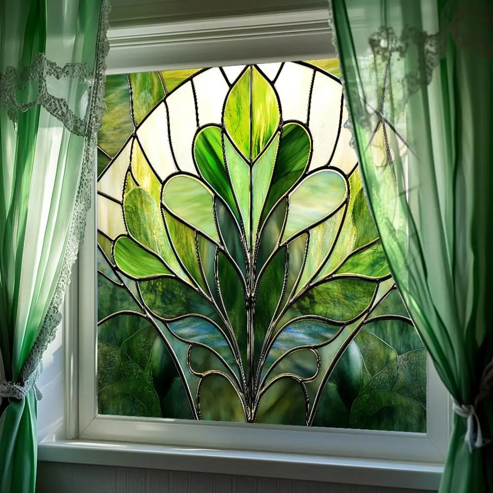 Stained Glass Static Window Privacy Film Sun Blocking Glass Cling Waterproof PVC Home Bathroom Window Covering Film Sticker