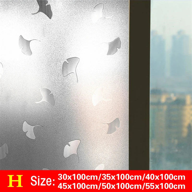 30-55*100cm PVC Self-adhesive No Glue Static Stick 3D Adsorption Window Film Anti-uv Stickers Privacy Blocking Waterproof