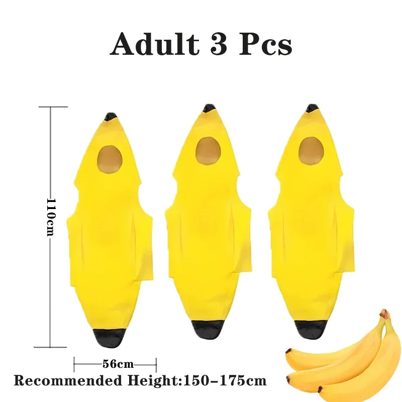 Child/Adult Banana Cosplay Halloween Christmas Costumes Performance Costume Fruit Banana Costume Performance Costume