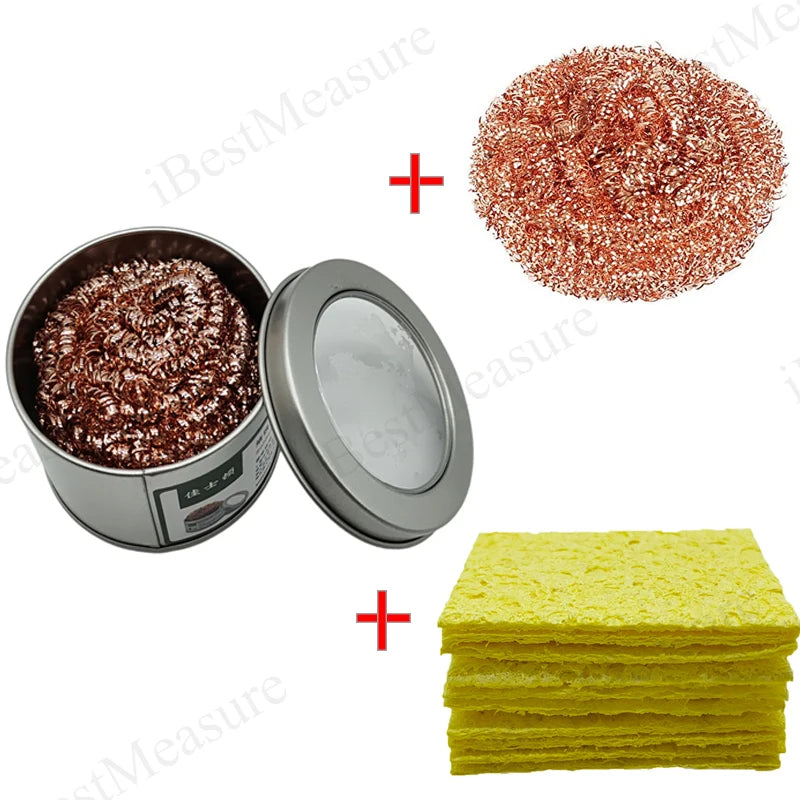 Cleaning Ball Desoldering Soldering Iron Mesh Filter Cleaning Nozzle Tip Copper Wire Cleaner Ball Metal Dross Box Clean Ball