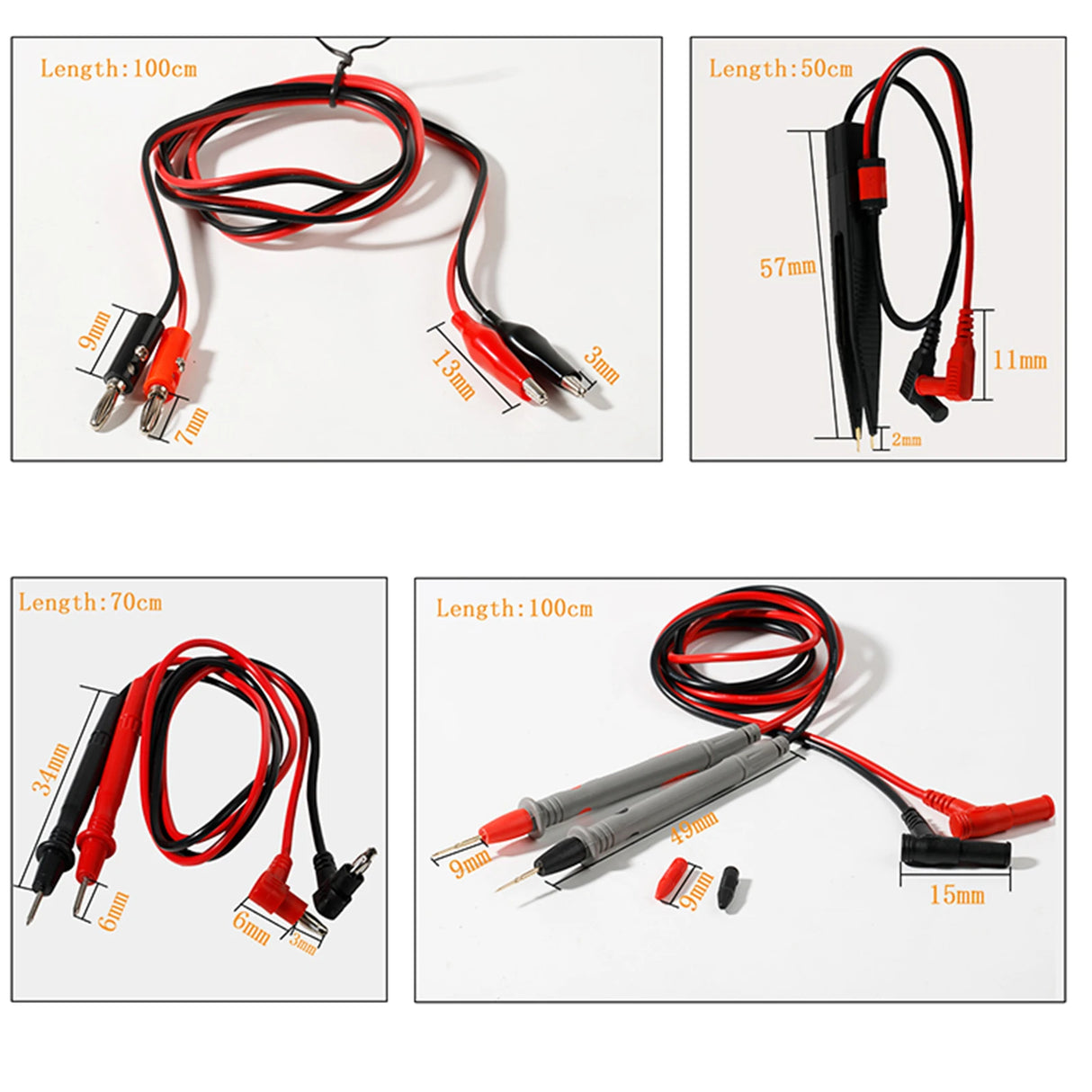 Multimeter Test Leads Alligator Banana Plug Universal Cable With Crocodile Clips