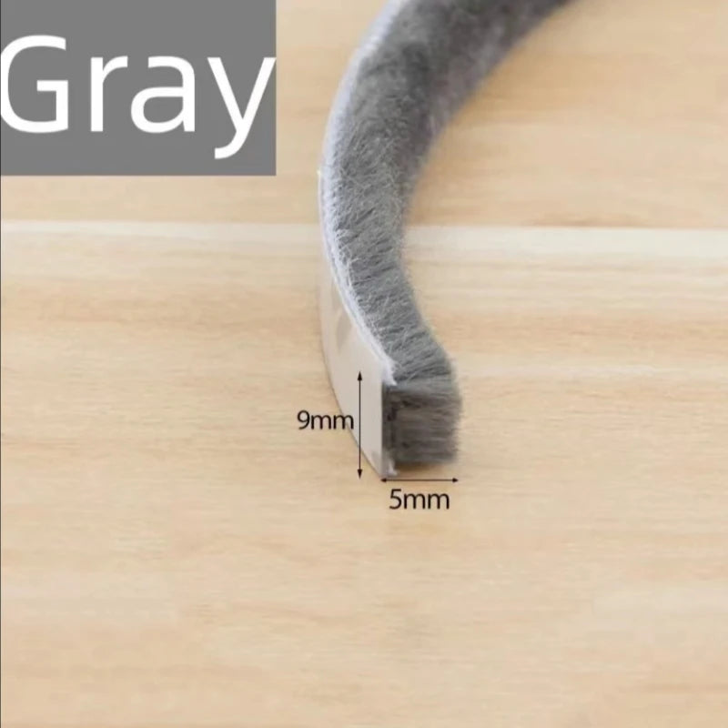 5/10/20M Self-adhesive Wool Sealing Strip, Aluminum Alloy Door And Window Insulation, Sound Insulation, And Collision Prevention