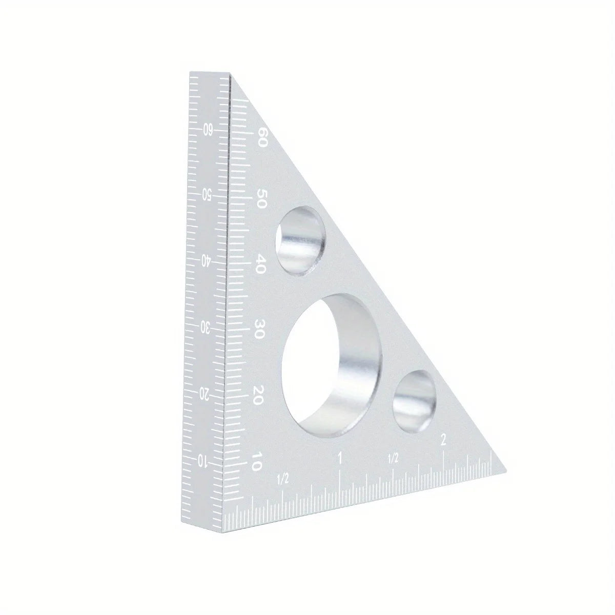Aluminium Esquadro Ruler, 45/90 Right Angle Triangle Gauge with Both Imperial and Metric Scales