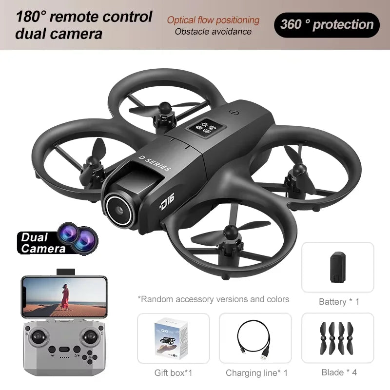 Lenovo 8K Drone D16 Mini GPS Professional Brushless Motor 180° Adjustable Dual HD Camera Obstacle Avoidance RC Quadcopter 20000m