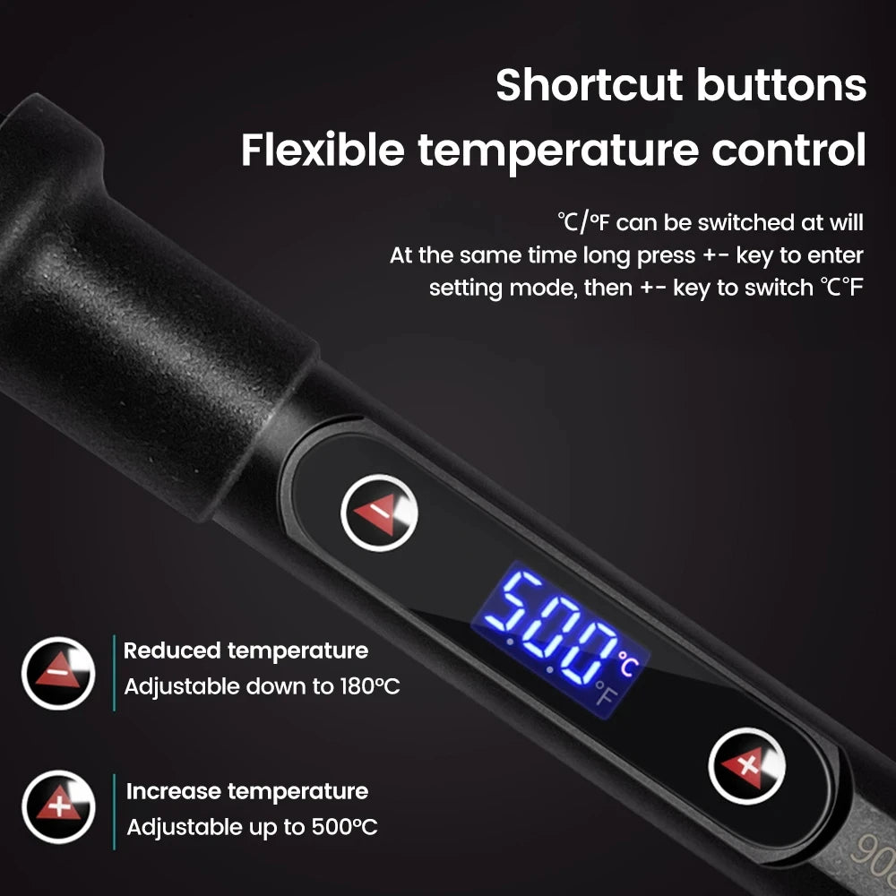 NEW Electric Soldering Iron 16IN1 80W LCD Digital Display 180-500 Adjustable Replaceable Head Soldering Iron Tin Pen Welding Kit