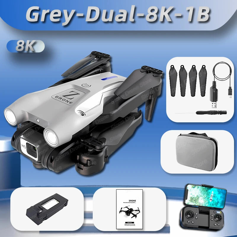 T1 Mini Drone Professional 8K HD Dual Camera FPV Dron Optical Flow 360°Obstacle Avoidance Quadcopter Toy Gift